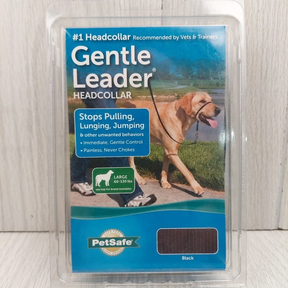 PetSafe Gentle Leader Headcollar Dog Large Black No Pull Nylon Training Harness